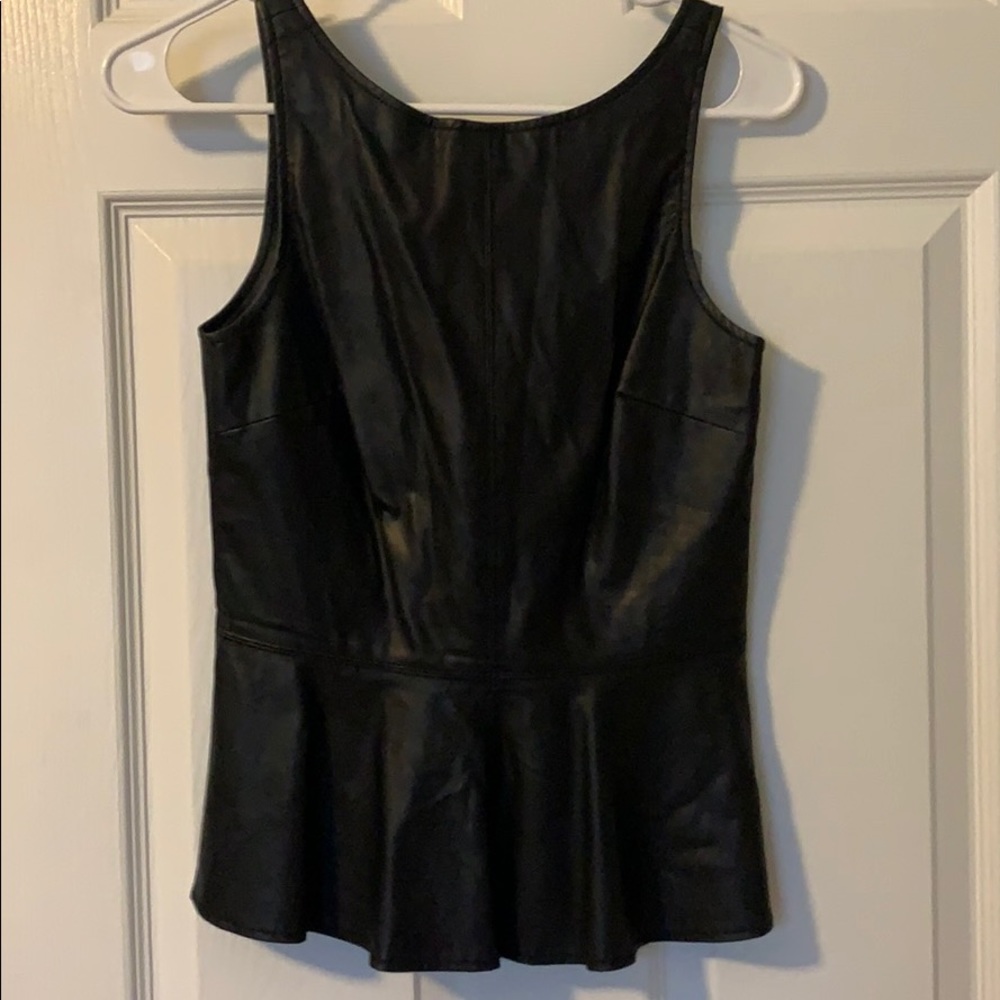 Zara Leather Peplum Top
